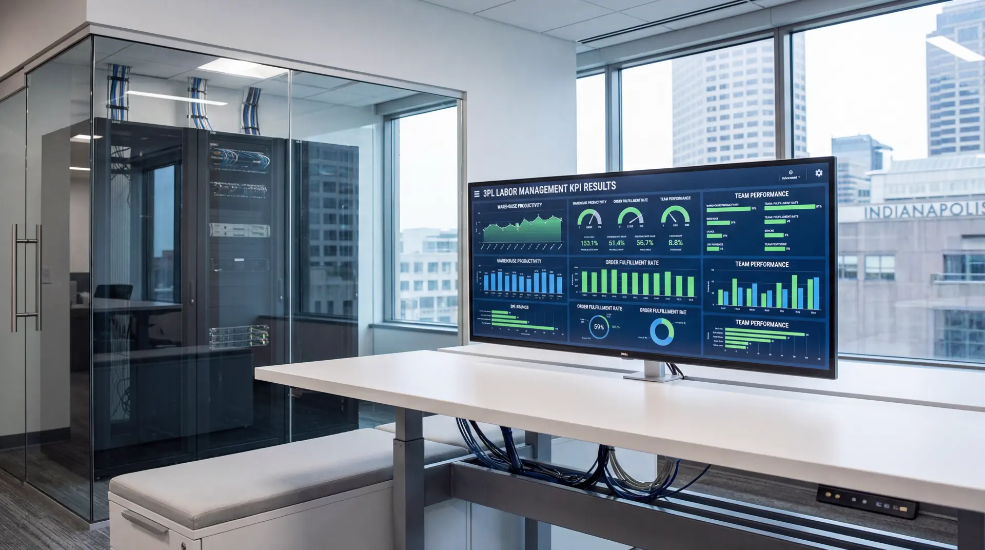 Dashboard showing 3PL labor management KPIs and exceptions