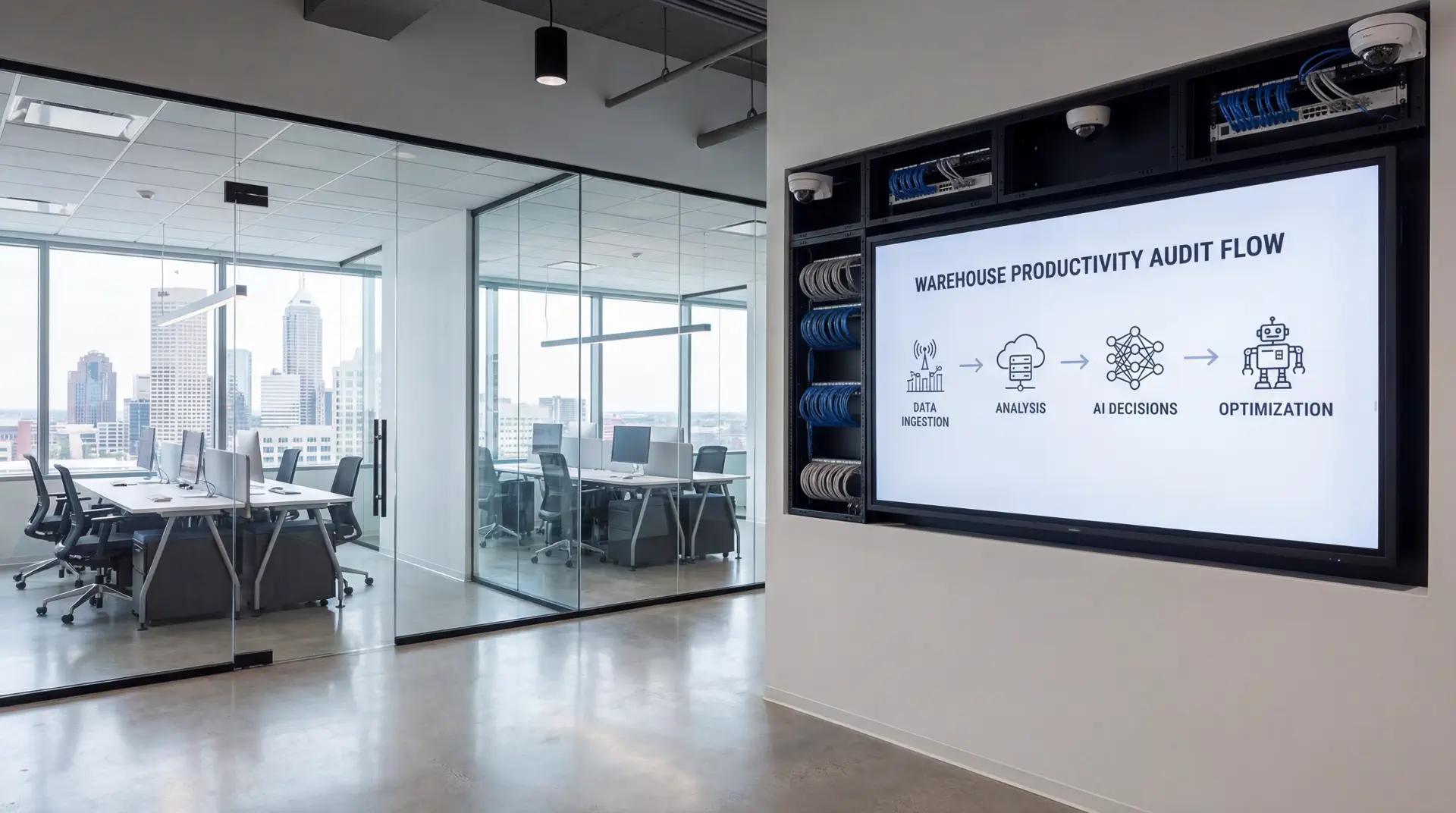 Process diagram for warehouse productivity audit improvement roadmap