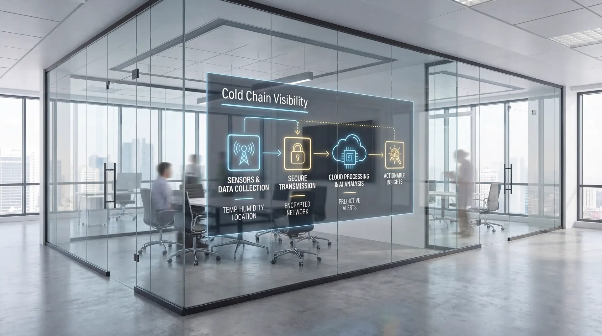 Process diagram for cold chain visibility improvement roadmap