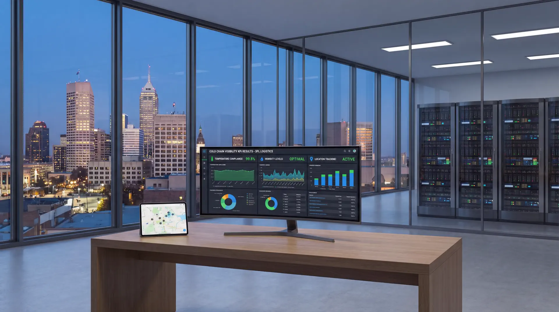 Dashboard showing cold chain visibility KPIs and exceptions
