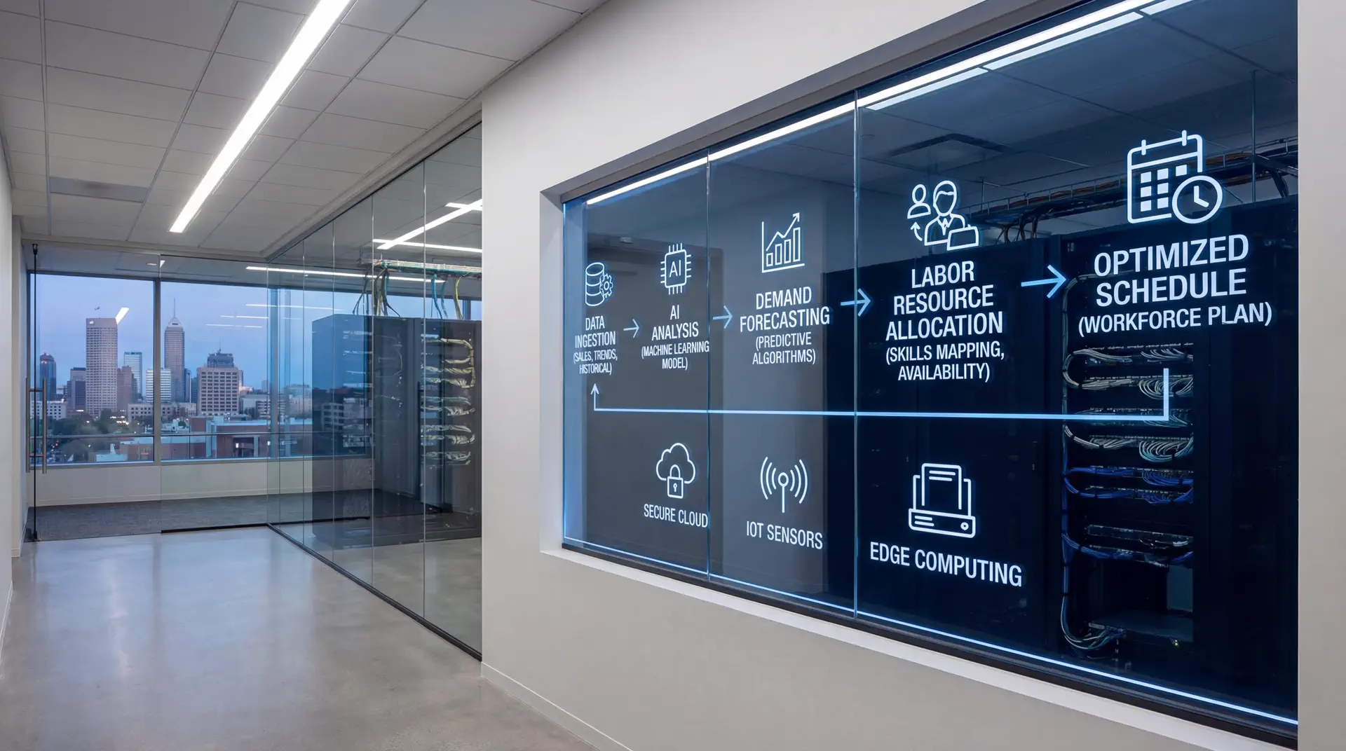 Process diagram for demand forecasting labor planning improvement roadmap
