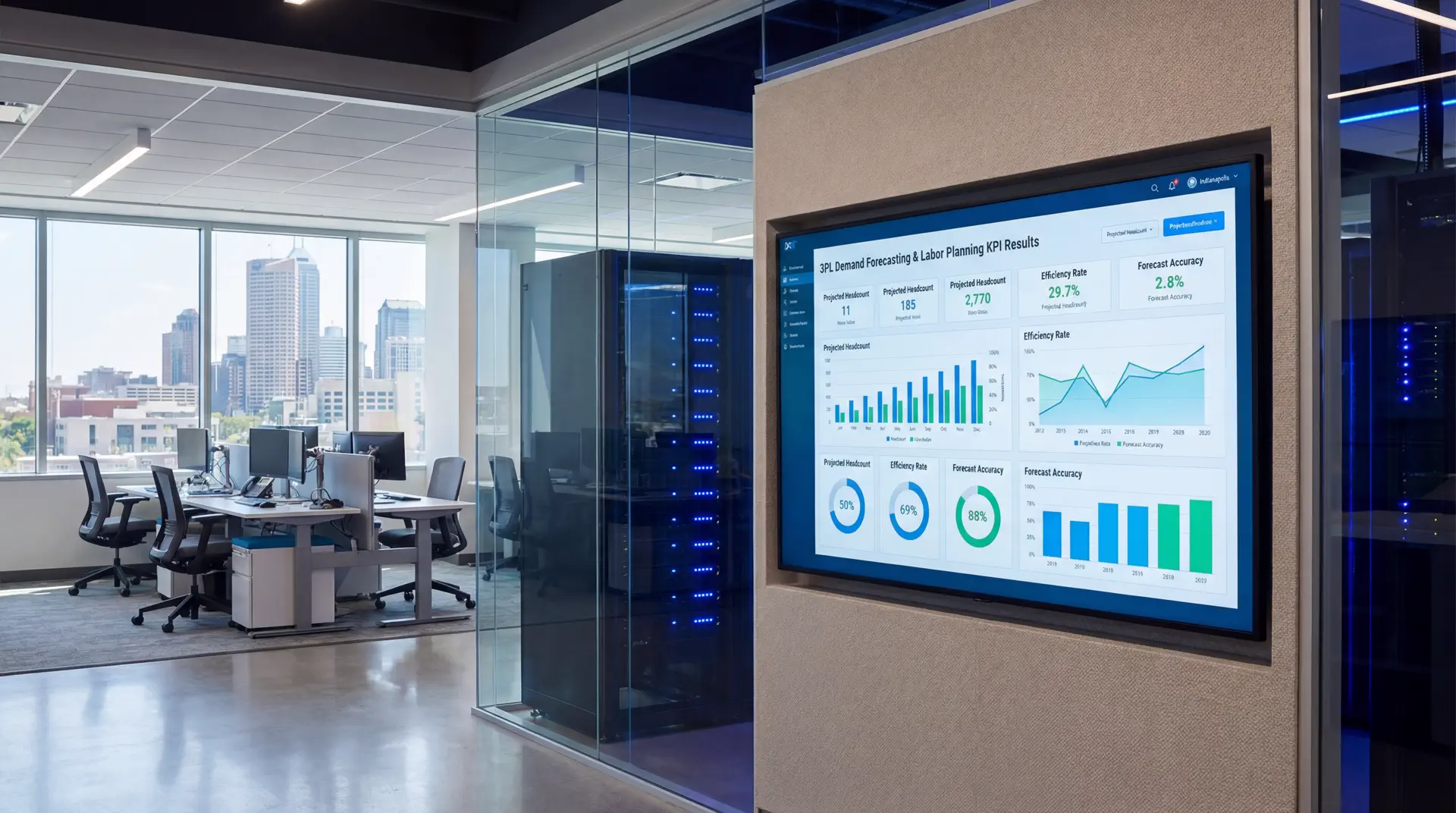 Dashboard showing demand forecasting labor planning KPIs and exceptions