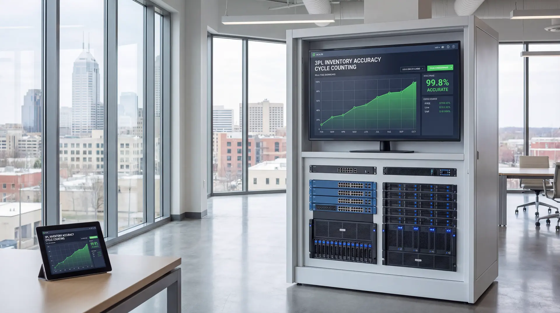 Dashboard showing inventory accuracy cycle counting KPIs and exceptions