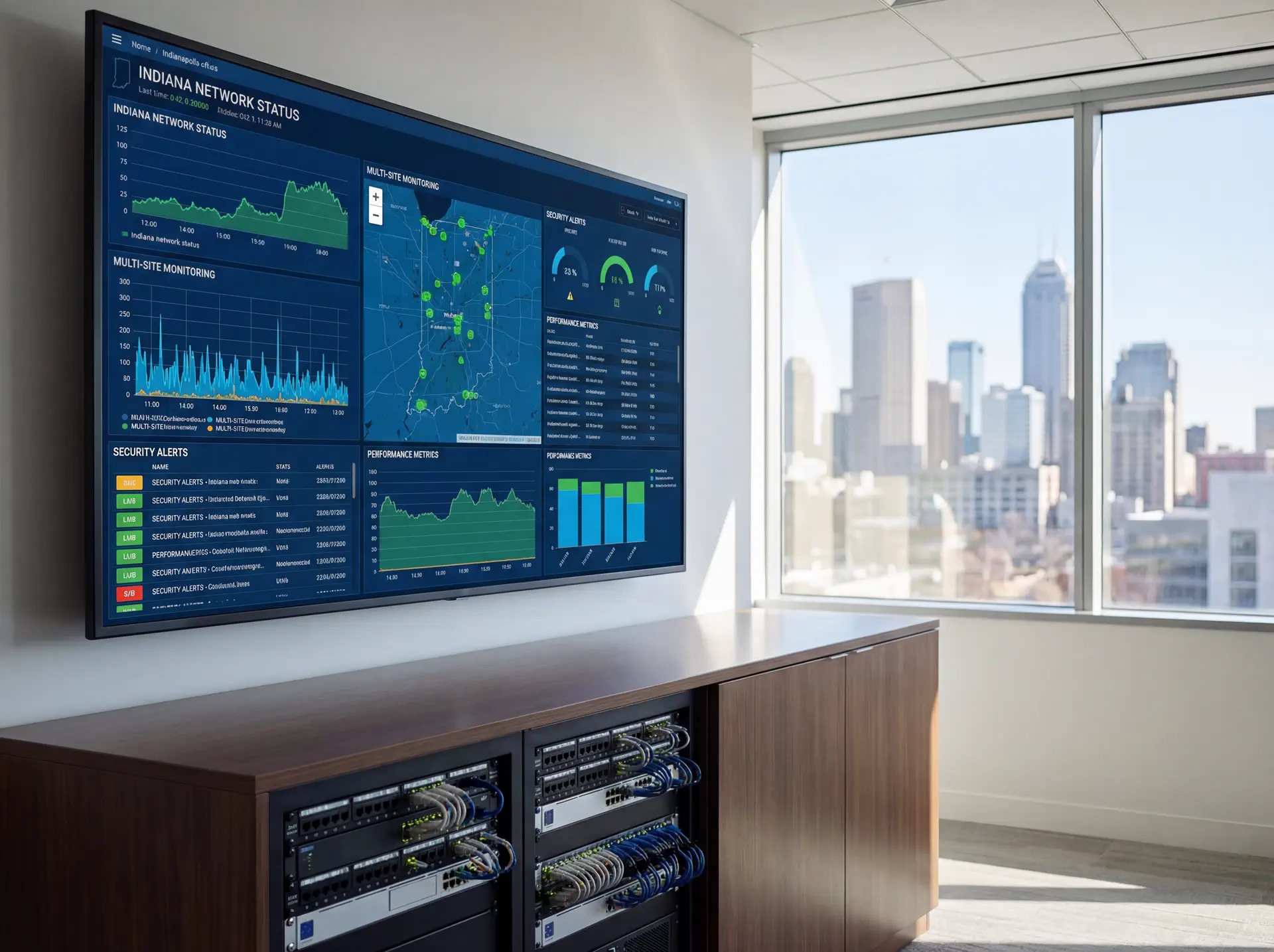Dashboard and field setup related to Multi-Site Network Monitoring for Indiana Franchises