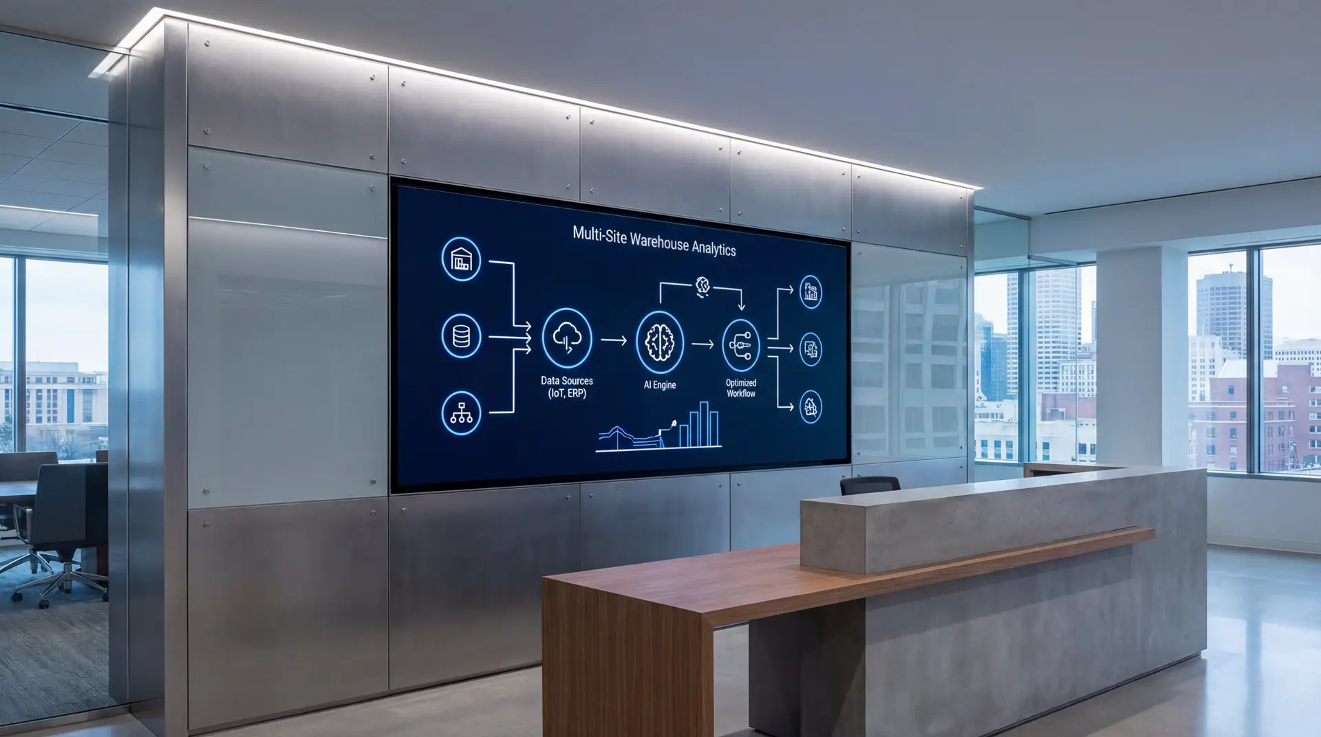 Process diagram for multi-site warehouse analytics improvement roadmap