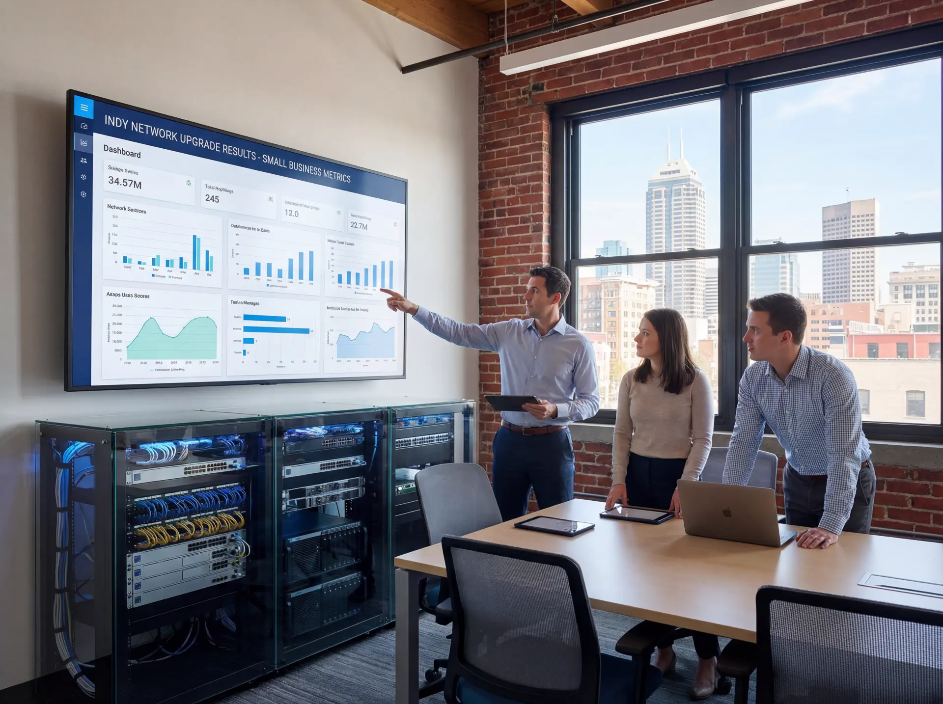 Dashboard and field setup related to Small Business Networking Upgrade Plan for Indianapolis Offices