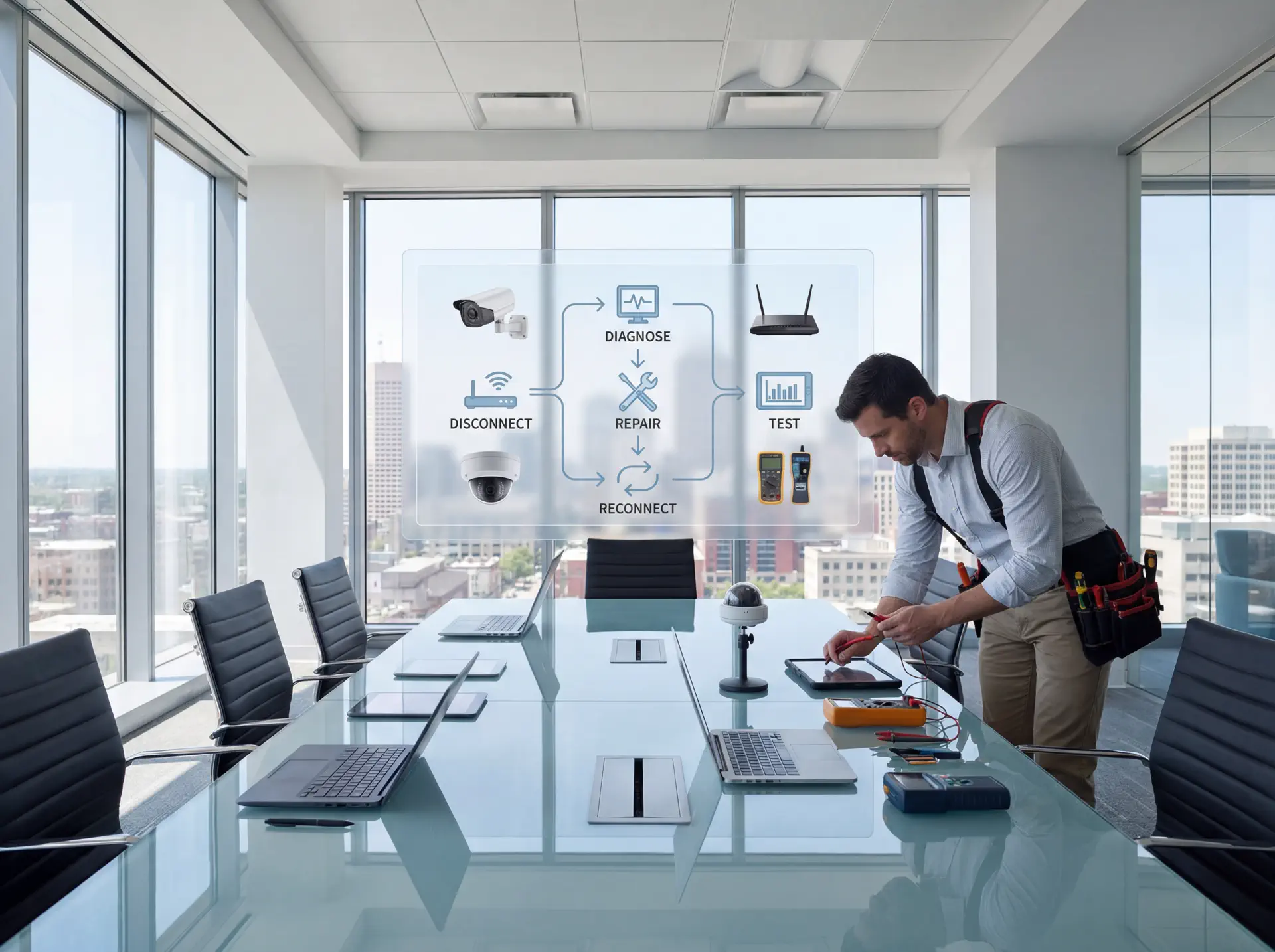 Workflow for Residential Security Camera Maintenance Schedule for Indiana Winters