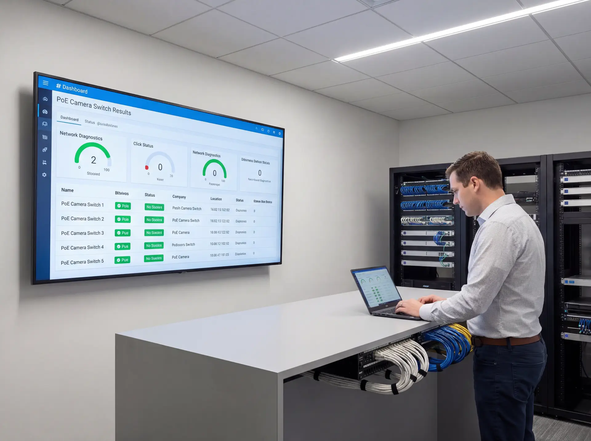 Dashboard and field setup related to Troubleshooting PoE Cameras and Switches Without Downtime