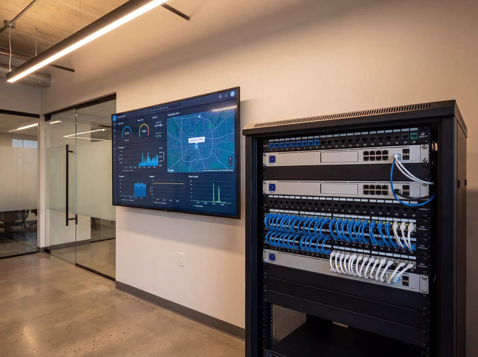 Dashboard and field setup related to Ubiquiti Network Design Principles for Indiana Buildings