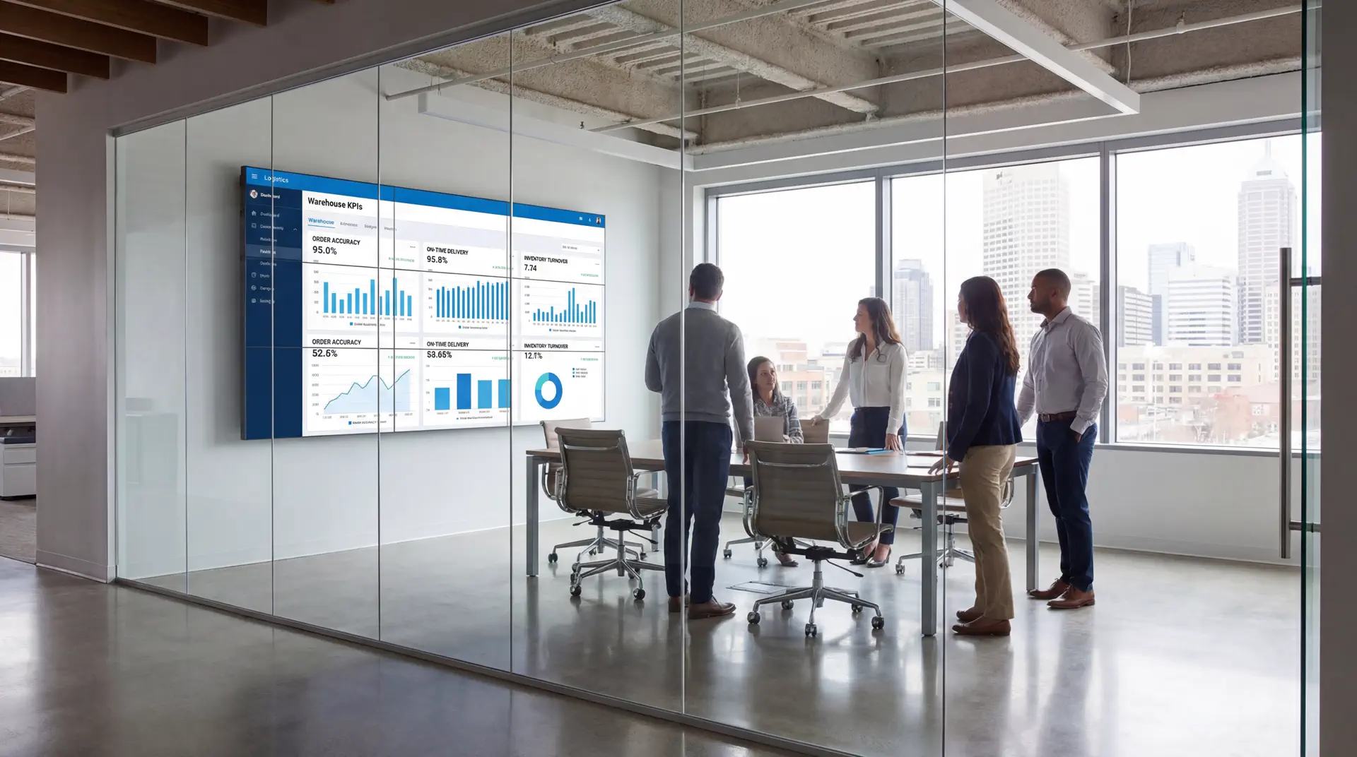 Dashboard showing warehouse KPI dashboard KPIs and exceptions