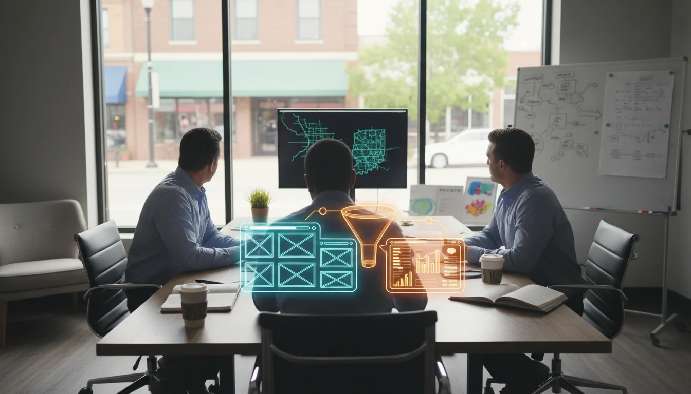 Carmel web design and SEO workshop aligning local messaging, UX, and conversion goals.