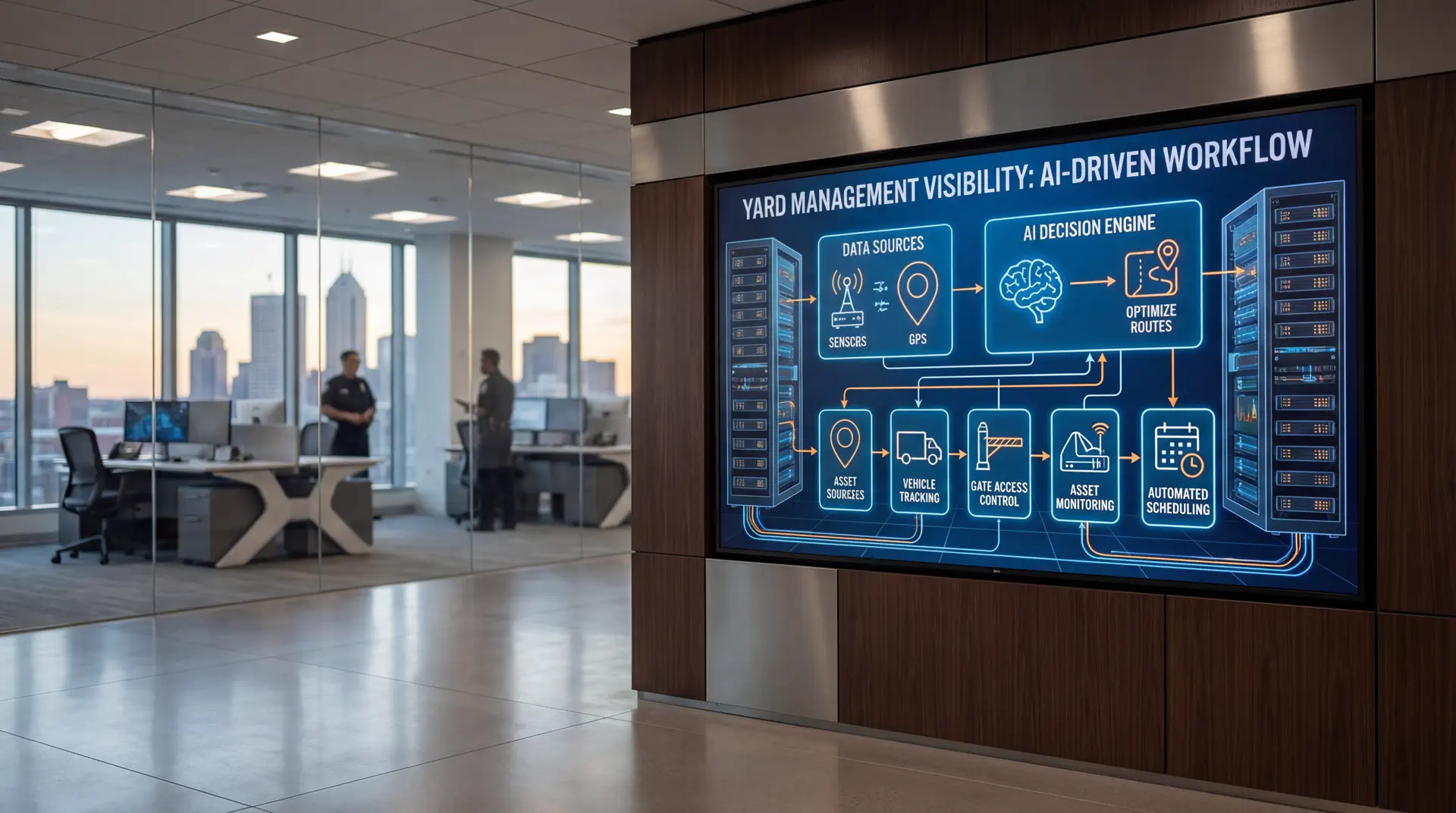 Process diagram for yard management visibility improvement roadmap