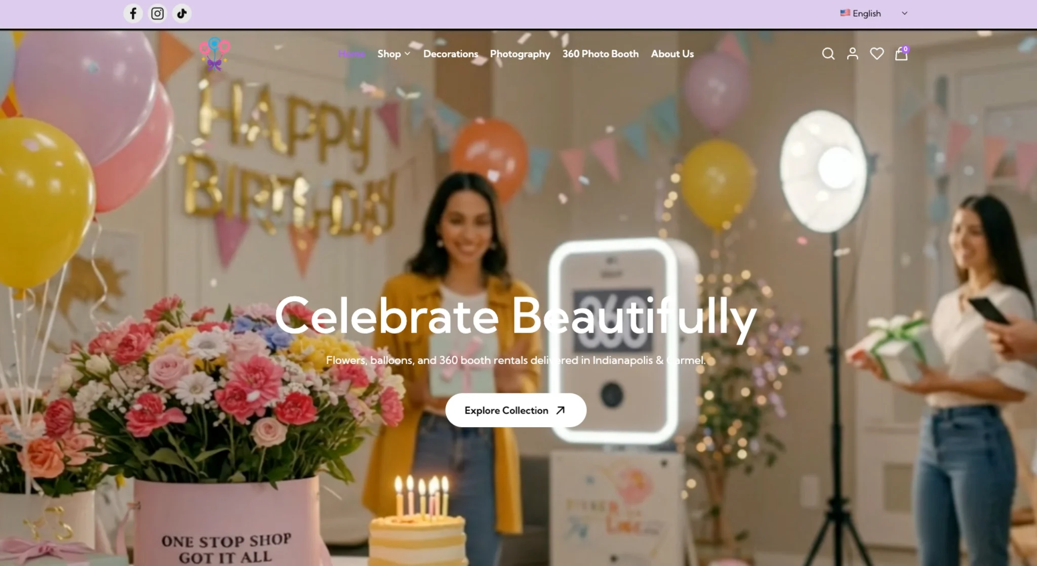 One Stop Shop Got It All florist and 360 booth rental website by Sowynet