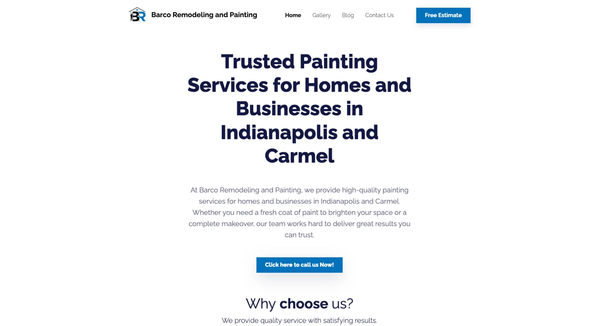 Home remodeling and painting website demo by Sowynet